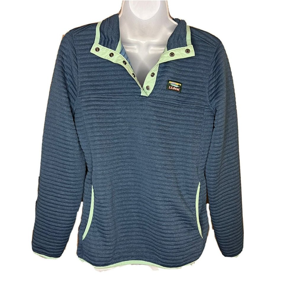 LL Bean Ribbed Sweater Women Size XS Blue